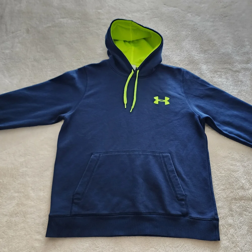 Under Armour UA Rival Fleece Hoodie, Men's Size Large, GUC - Navy - Picture 1 of 8